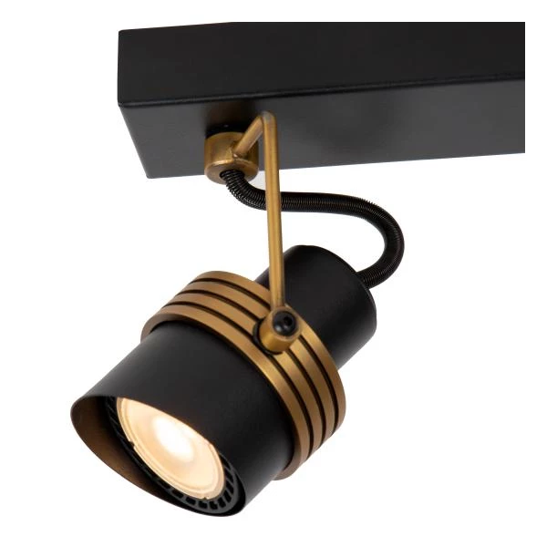 Lucide TUNDRAN - Ceiling spotlight - 2xGU10 - Black - detail 1
